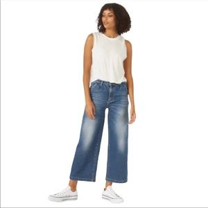 LEE Vintage Modern High Rise Cropped Wide Leg Blue Jeans Size 26 NEW